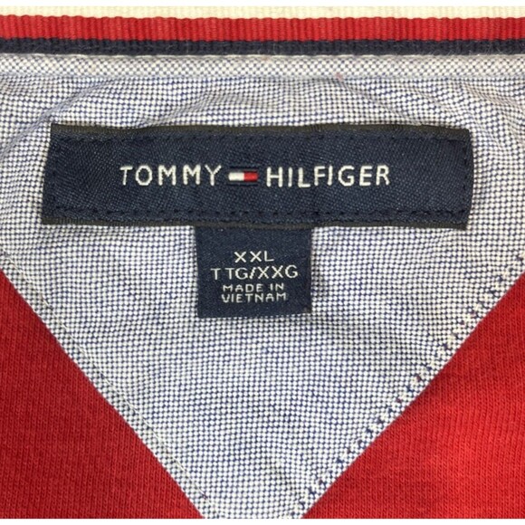 Tommy Hilfiger Mens XXL Red Quarter 1/4 Zip Fleece Pullover Sweater - Picture 3 of 8